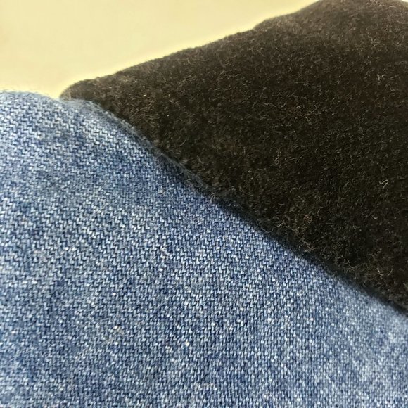 Capacity Women's Denim Blue Jean Black Floral Embroidered Shirt Top Blouse - Picture 9 of 12